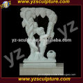 outdoor decoration hand carved white marble children statue